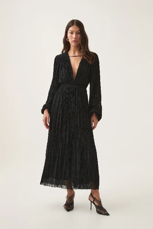 Genevieve Pleated Midi Dress