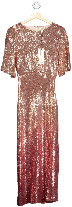 Love & Roses Multi Ombre Sequin Midi Dress UK 10