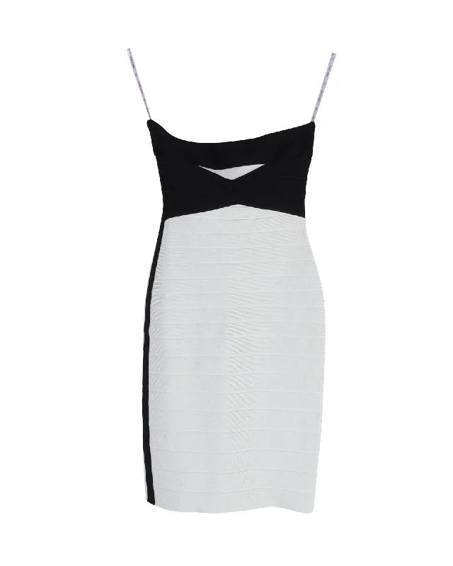 Herve Leger Nerves of Steel Bodycon Bandage Dress in White Rayon