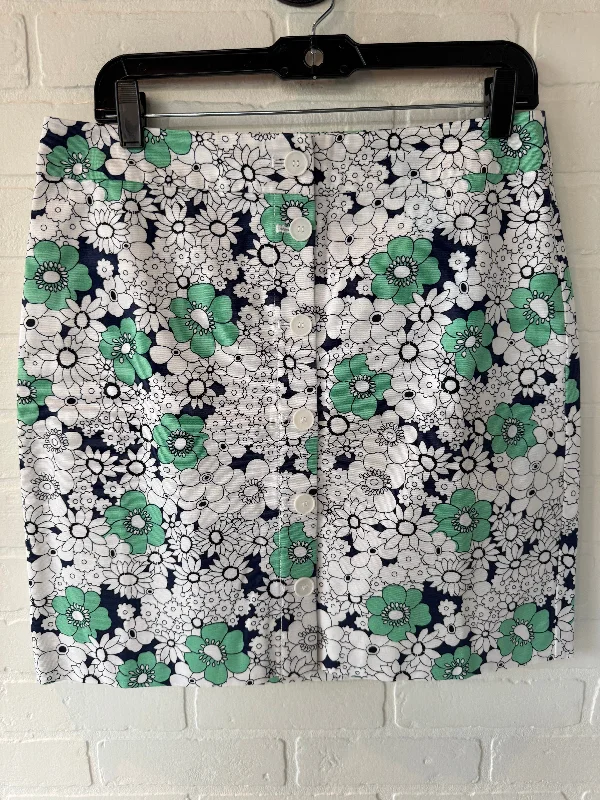 Skirt Mini & Short By Talbots In Green & White, Size: 10p