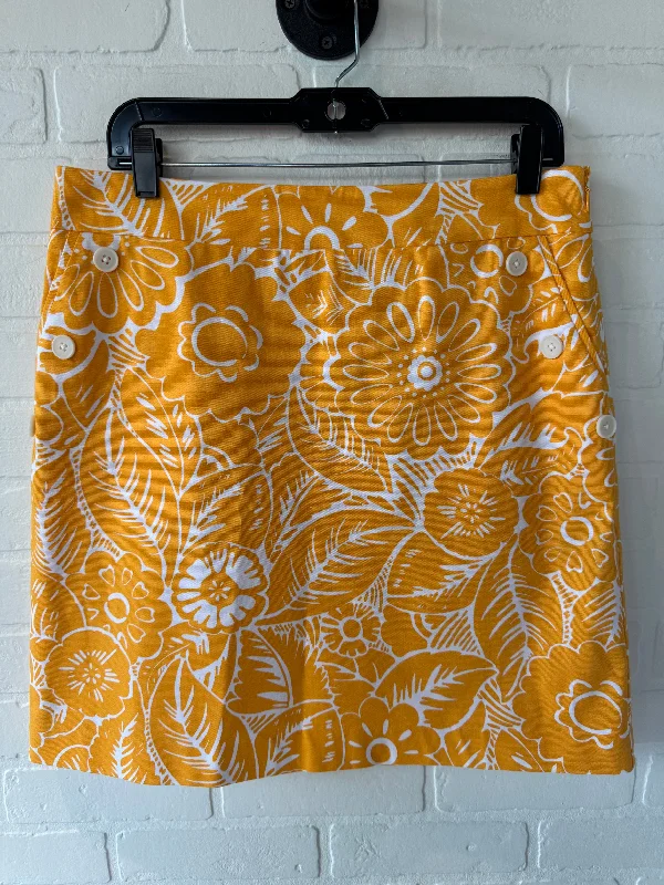 Skirt Mini & Short By Talbots In Orange & White, Size: 10p