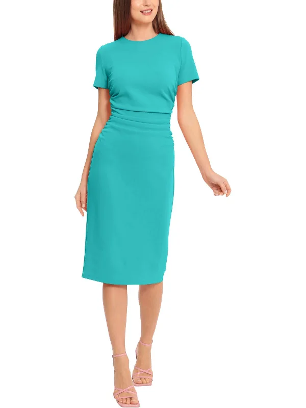 Womens Gathered Knee Length Bodycon Dress