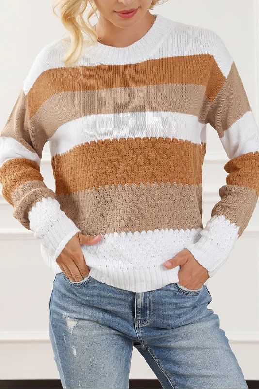 Cable Knit Drop Shoulder Sweater