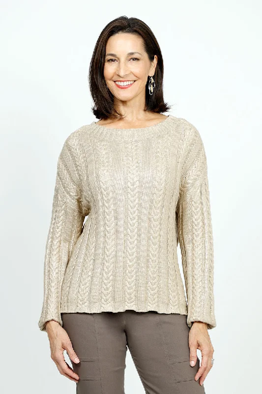 Elliott Lauren Foiled Cable Sweater