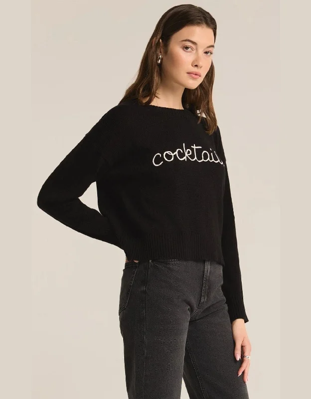 Z Supply Cocktails Sweater BLACK